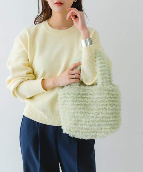 RODE SKO（ロデスコ）の「シャギーファーバッグ（トートバッグ・レディース・キャメル/ミント・ONE）」の3枚目の写真