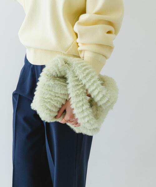 RODE SKO（ロデスコ）の「シャギーファーバッグ（トートバッグ・レディース・キャメル/ミント・ONE）」の4枚目の写真