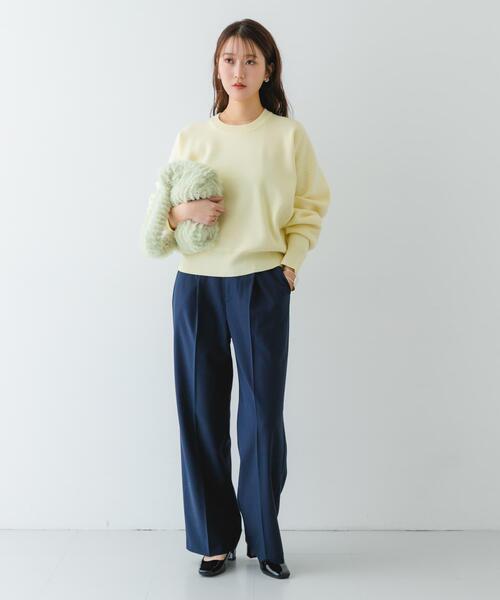 RODE SKO（ロデスコ）の「シャギーファーバッグ（トートバッグ・レディース・キャメル/ミント・ONE）」の6枚目の写真