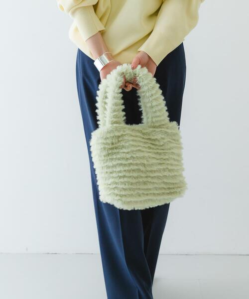 RODE SKO（ロデスコ）の「シャギーファーバッグ（トートバッグ・レディース・キャメル/ミント・ONE）」の9枚目の写真
