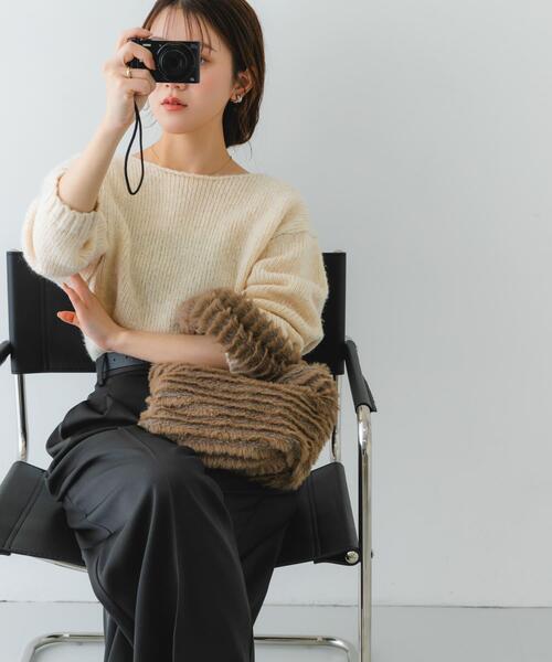 RODE SKO（ロデスコ）の「シャギーファーバッグ（トートバッグ・レディース・キャメル/ミント・ONE）」の20枚目の写真