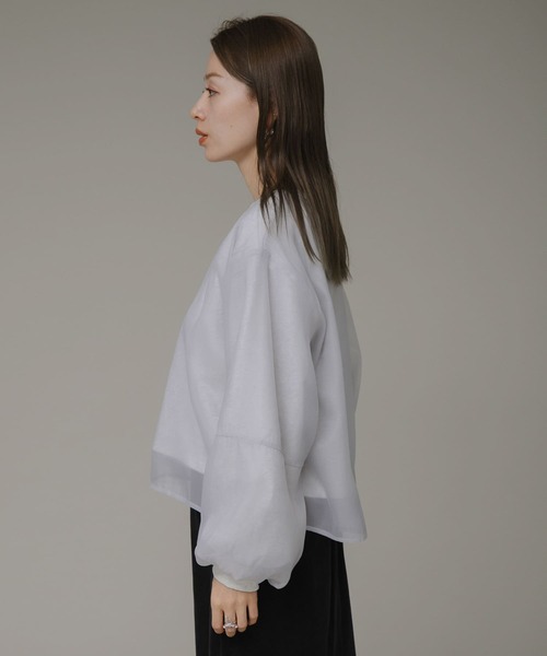 URBAN RESEARCH Sonny Label（アーバンリサーチサニーレーベル）の「『WEB限定』オーガンジードッキングスウェット（スウェット・レディース・アイボリー/ブラウン系その他/ライトグレー・FREE）」の9枚目の写真