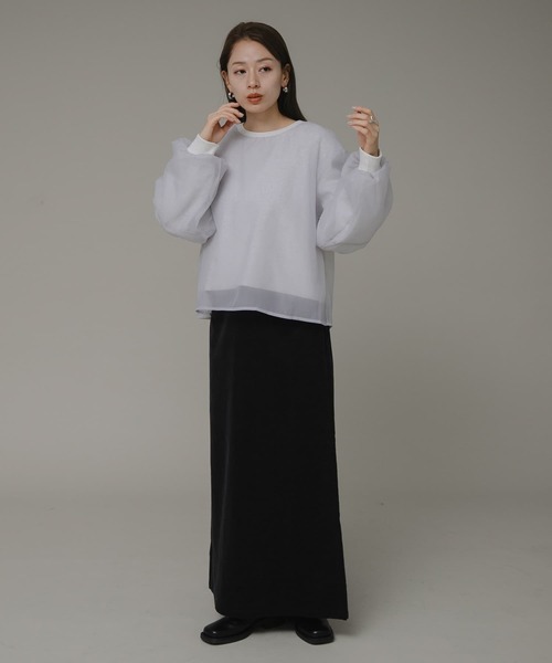 URBAN RESEARCH Sonny Label（アーバンリサーチサニーレーベル）の「『WEB限定』オーガンジードッキングスウェット（スウェット・レディース・アイボリー/ブラウン系その他/ライトグレー・FREE）」の11枚目の写真