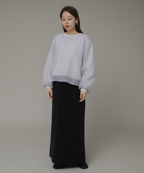 URBAN RESEARCH Sonny Label（アーバンリサーチサニーレーベル）の「『WEB限定』オーガンジードッキングスウェット（スウェット・レディース・アイボリー/ブラウン系その他/ライトグレー・FREE）」の12枚目の写真