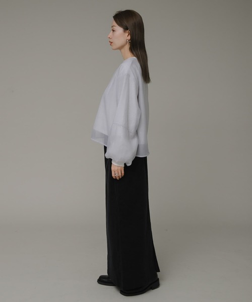 URBAN RESEARCH Sonny Label（アーバンリサーチサニーレーベル）の「『WEB限定』オーガンジードッキングスウェット（スウェット・レディース・アイボリー/ブラウン系その他/ライトグレー・FREE）」の14枚目の写真