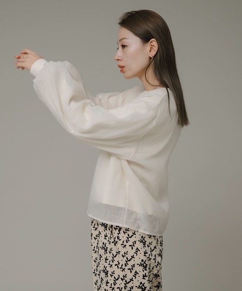 URBAN RESEARCH Sonny Label（アーバンリサーチサニーレーベル）の「『WEB限定』オーガンジードッキングスウェット（スウェット・レディース・アイボリー/ブラウン系その他/ライトグレー・FREE）」の19枚目の写真