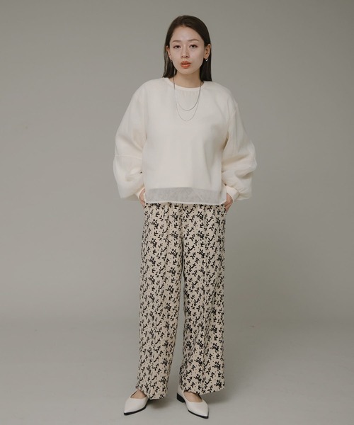 URBAN RESEARCH Sonny Label（アーバンリサーチサニーレーベル）の「『WEB限定』オーガンジードッキングスウェット（スウェット・レディース・アイボリー/ブラウン系その他/ライトグレー・FREE）」の22枚目の写真