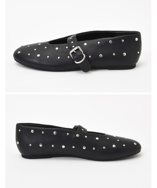 Re:EDIT（リエディ）の「[大きいサイズ]ラウンドトゥスタッズフラットシューズ（その他シューズ・レディース・ホワイト/ブラック・MEDIUM/LARGE/X-LARGE/SMALL）」の17枚目の写真