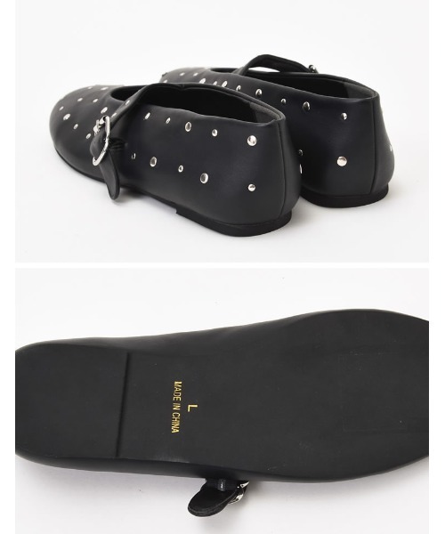 Re:EDIT（リエディ）の「[大きいサイズ]ラウンドトゥスタッズフラットシューズ（その他シューズ・レディース・ホワイト/ブラック・MEDIUM/LARGE/X-LARGE/SMALL）」の18枚目の写真