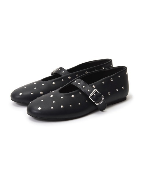 Re:EDIT（リエディ）の「[大きいサイズ]ラウンドトゥスタッズフラットシューズ（その他シューズ・レディース・ホワイト/ブラック・MEDIUM/LARGE/X-LARGE/SMALL）」の20枚目の写真