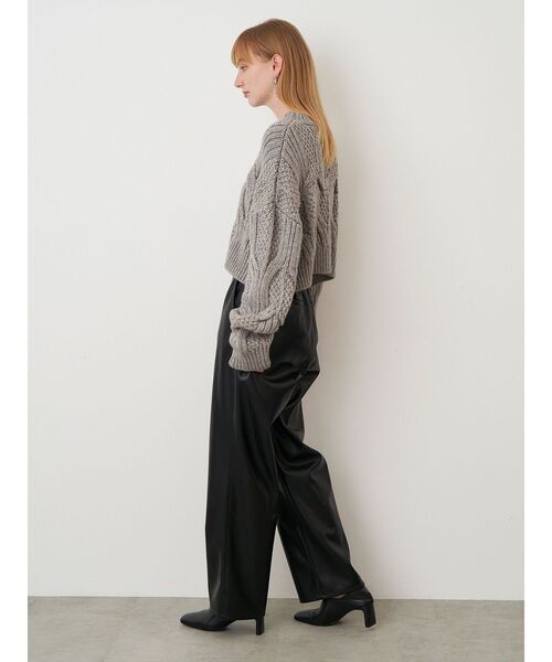 セール】ワイドストレートレザーパンツ（その他パンツ）｜ELENDEEK