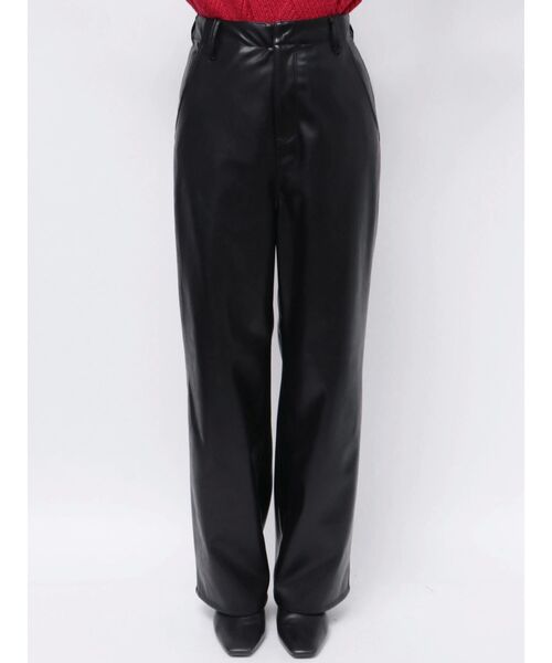 セール】ワイドストレートレザーパンツ（その他パンツ）｜ELENDEEK