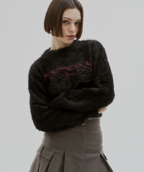 GAB GAB（ガブガブ）の「POISONシャギーニット（ニット/セーター・レディース・ブラック/グレー・FREE）」の12枚目の写真