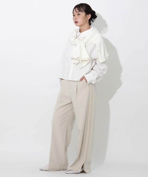 Gready Brilliant（グレディブリリアン）の「サイドラインパンツ（その他パンツ・レディース・ダークブラウン/ベージュ系・FREE）」の4枚目の写真