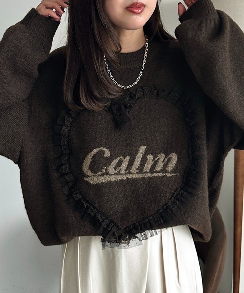 apres jour mignon（アプレジュールミニョン）の「ハートモチーフニット【ZOZOTOWN限定アイテム】（ニット/セーター・レディース・チャコールグレー/ネイビー/ダークブラウン・フリー/X-LARGE）」の15枚目の写真