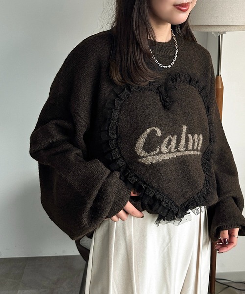 apres jour mignon（アプレジュールミニョン）の「ハートモチーフニット【ZOZOTOWN限定アイテム】（ニット/セーター・レディース・チャコールグレー/ネイビー/ダークブラウン・フリー/X-LARGE）」の17枚目の写真