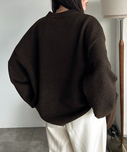 apres jour mignon（アプレジュールミニョン）の「ハートモチーフニット【ZOZOTOWN限定アイテム】（ニット/セーター・レディース・チャコールグレー/ネイビー/ダークブラウン・フリー/X-LARGE）」の18枚目の写真