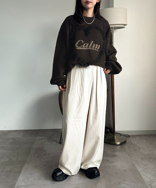 apres jour mignon（アプレジュールミニョン）の「ハートモチーフニット【ZOZOTOWN限定アイテム】（ニット/セーター・レディース・チャコールグレー/ネイビー/ダークブラウン・フリー/X-LARGE）」の19枚目の写真
