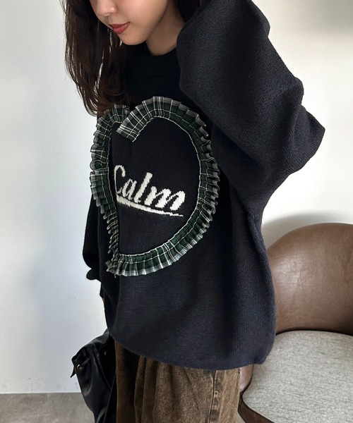 apres jour mignon（アプレジュールミニョン）の「ハートモチーフニット【ZOZOTOWN限定アイテム】（ニット/セーター・レディース・チャコールグレー/ネイビー/ダークブラウン・フリー/X-LARGE）」の22枚目の写真