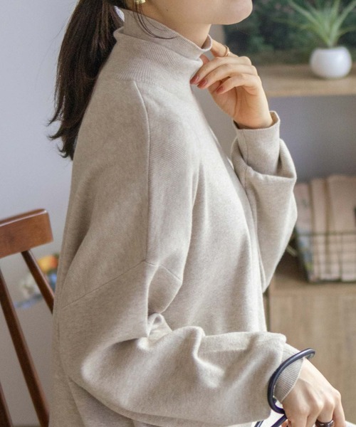 HusHusH（ハッシュアッシュ）の「【HusHusH/ハッシュアッシュ】リブタートルネック ニットチュニック（ニット/セーター・レディース・ラベンダー/モカ/ブラック・M/L）」の10枚目の写真