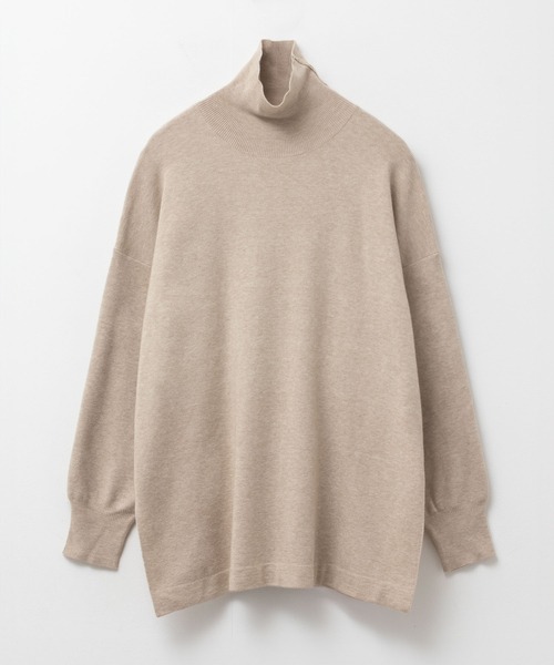 HusHusH（ハッシュアッシュ）の「【HusHusH/ハッシュアッシュ】リブタートルネック ニットチュニック（ニット/セーター・レディース・ラベンダー/モカ/ブラック・M/L）」の18枚目の写真