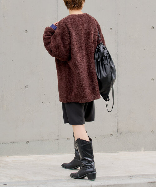 WHIMSIC(ウィムジック)の「【UNISEX】フェザーヤーンニットカーディガン(カーディガン/ボレロ・レディース・グレー/チャコールグレー/ブラウン・FREE)」の14枚目の写真