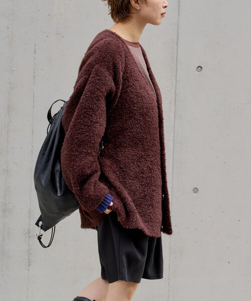 WHIMSIC(ウィムジック)の「【UNISEX】フェザーヤーンニットカーディガン(カーディガン/ボレロ・レディース・グレー/チャコールグレー/ブラウン・FREE)」の15枚目の写真