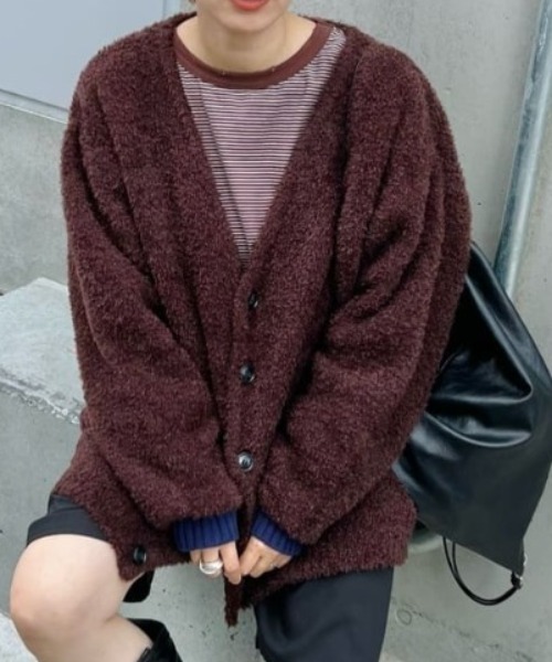 【セール】【UNISEX】フェザーヤーンニットカーディガン（カーディガン/ボレロ）｜WHIMSIC（ウィムジック）