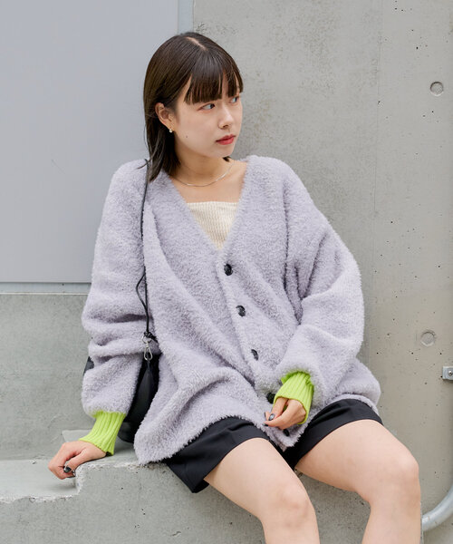 WHIMSIC(ウィムジック)の「【UNISEX】フェザーヤーンニットカーディガン(カーディガン/ボレロ・レディース・グレー/チャコールグレー/ブラウン・FREE)」の17枚目の写真