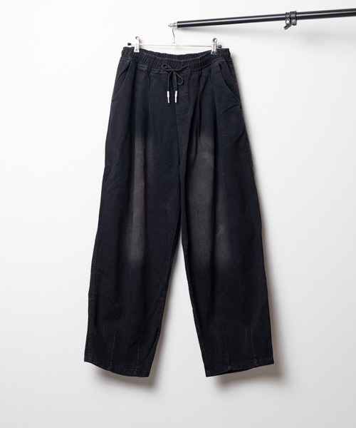 【セール】《Bling leads》エイジング加工 ワイドバギー デニムパンツ（デニムパンツ）｜Bling Leads（ブリングリーズ）