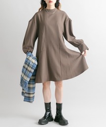 KBF | タックスリーブミニワンピース(ワンピース)