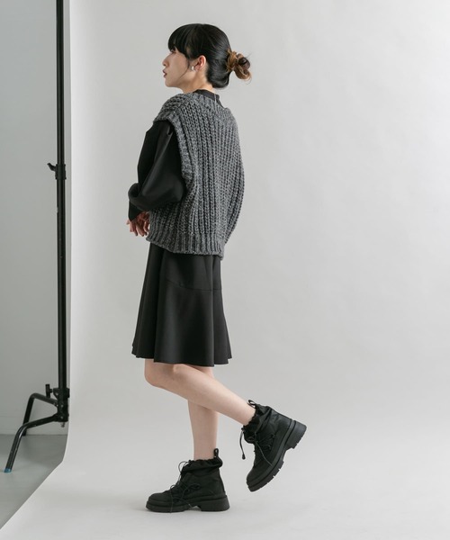 KBF（ケイビーエフ）の「タックスリーブミニワンピース（ワンピース・レディース・ブラック/ダークブラウン/イエロー系その他・ONE）」の8枚目の写真