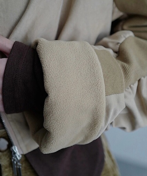 chuclla（チュクラ）の「【CHENTAITAI】ギャザースリーブ ジップブルゾン CTW24a020（ブルゾン・レディース・ブラック/ベージュ・FREE）」の20枚目の写真