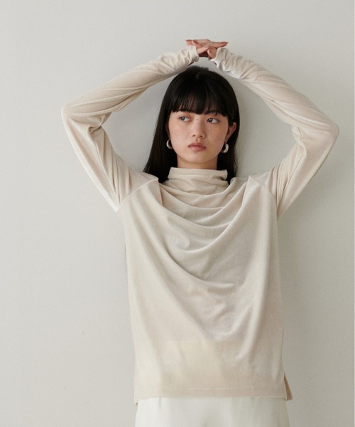 LARUTA(ラルータ)の「【LARUTA】ハーフZIPベロアトップス(Tシャツ/カットソー・レディース・ブラウン/ブラック/オフホワイト・FREE)」の12枚目の写真