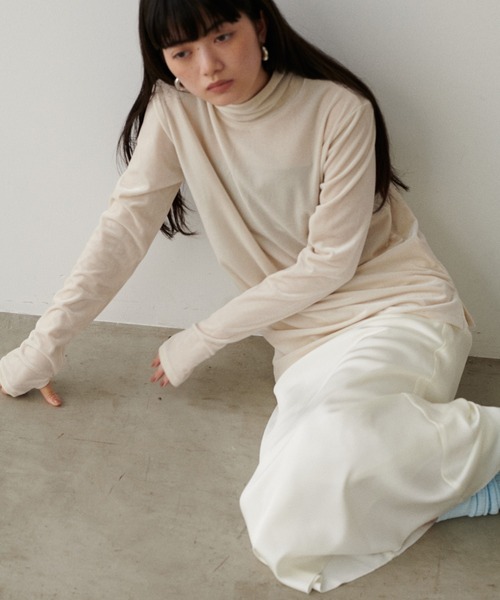 LARUTA(ラルータ)の「【LARUTA】ハーフZIPベロアトップス(Tシャツ/カットソー・レディース・ブラウン/ブラック/オフホワイト・FREE)」の10枚目の写真