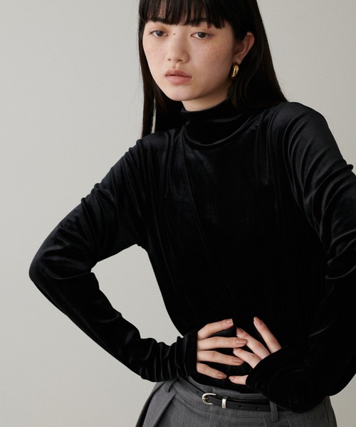 LARUTA(ラルータ)の「【LARUTA】ハーフZIPベロアトップス(Tシャツ/カットソー・レディース・ブラウン/ブラック/オフホワイト・FREE)」の18枚目の写真