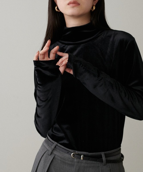 LARUTA(ラルータ)の「【LARUTA】ハーフZIPベロアトップス(Tシャツ/カットソー・レディース・ブラウン/ブラック/オフホワイト・FREE)」の17枚目の写真