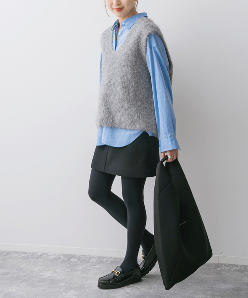 Spick & Span（スピックアンドスパン）の「アルパカ混ニットベスト（ベスト・レディース・グレー/ベージュ・FREE）」の5枚目の写真