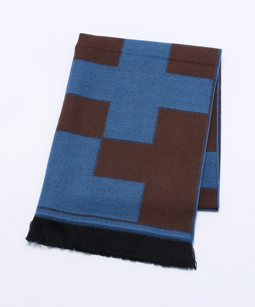 WHO'S WHO gallery（フーズフーギャラリー）の「【CORNILLON】パネルストール（マフラー・レディース・ブラック/ブラウン/ネイビー・FREE）」の3枚目の写真