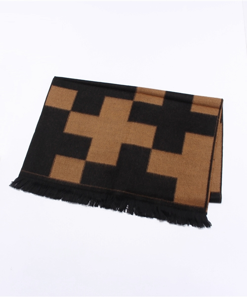 WHO'S WHO gallery（フーズフーギャラリー）の「【CORNILLON】パネルストール（マフラー・レディース・ブラック/ブラウン/ネイビー・FREE）」の5枚目の写真