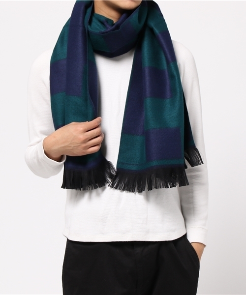 WHO'S WHO gallery（フーズフーギャラリー）の「【CORNILLON】パネルストール（マフラー・レディース・ブラック/ブラウン/ネイビー・FREE）」の4枚目の写真