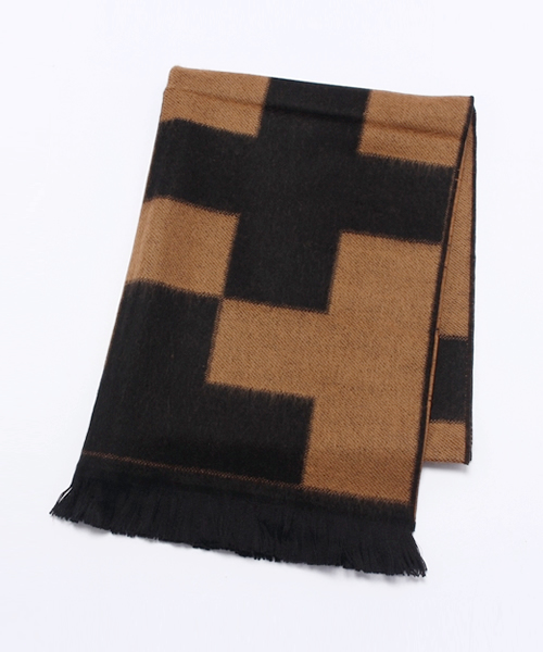 WHO'S WHO gallery（フーズフーギャラリー）の「【CORNILLON】パネルストール（マフラー・レディース・ブラック/ブラウン/ネイビー・FREE）」の8枚目の写真