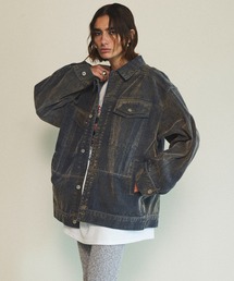 Oversize Flocking Denim Jacket/オーバーサイズフロッキーデニム