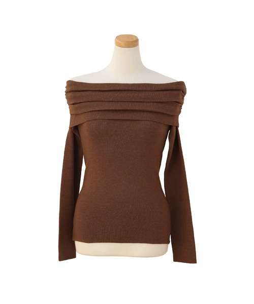 MIELI INVARIANT(ミエリインヴァリアント)の「Smooth Soft Off Shoulder Tops(ニット/セーター・レディース・ブラック/グレー/グレー系その他/ブラウン・FREE)」の22枚目の写真