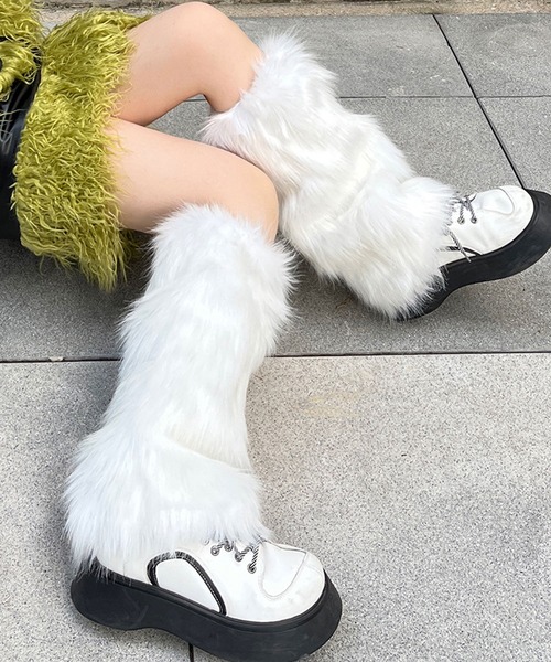 MEMECLE（メメクル）の「【 MEMECLE / メメクル 】フェイクファーレッグウォーマー（レッグウォーマー・レディース・グレー/ブラウン/ホワイト系その他/ブラック/ホワイト・FREE）」の18枚目の写真