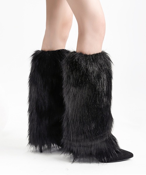 MEMECLE（メメクル）の「【 MEMECLE / メメクル 】フェイクファーレッグウォーマー（レッグウォーマー・レディース・グレー/ブラウン/ホワイト系その他/ブラック/ホワイト・FREE）」の6枚目の写真