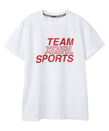 X-girl | 【X-girl sports】S/S TEE SLANTED LOGO /スポーツウエア /スポーツグッズ/運動用/普段使い/ランニング/ジョギング/Tシャツ/TEE(スポーツグッズ)