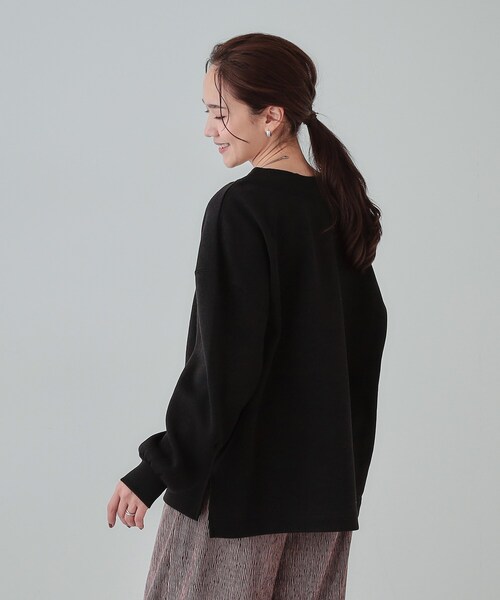 SHOO・LA・RUE（シューラルー）の「◆【S-LL】大人カジュアルに オフネックニットソー（Tシャツ/カットソー・レディース・グレー/ブラック/ブルーグリーン/ボルドー・01/02/03/04）」の16枚目の写真