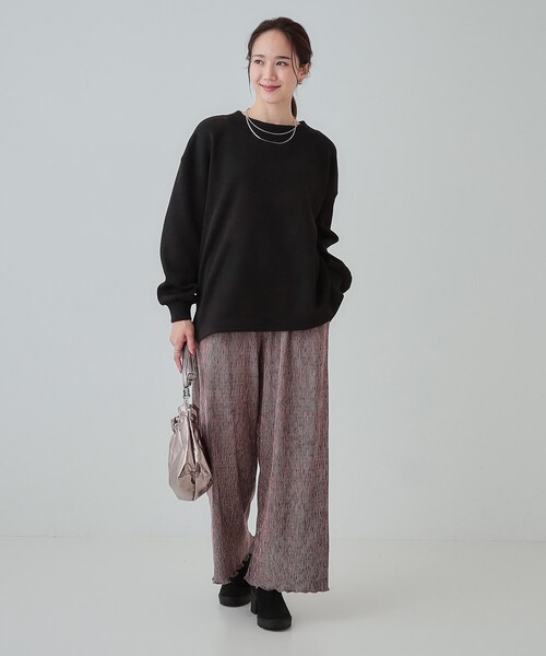 SHOO・LA・RUE（シューラルー）の「◆【S-LL】大人カジュアルに オフネックニットソー（Tシャツ/カットソー・レディース・グレー/ブラック/ブルーグリーン/ボルドー・01/02/03/04）」の17枚目の写真