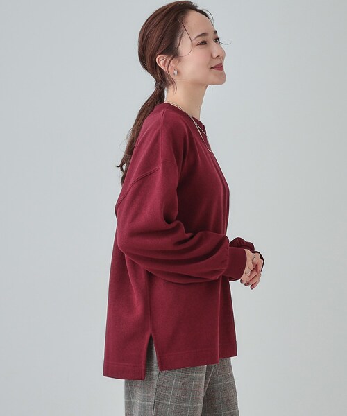 SHOO・LA・RUE（シューラルー）の「◆【S-LL】大人カジュアルに オフネックニットソー（Tシャツ/カットソー・レディース・グレー/ブラック/ブルーグリーン/ボルドー・01/02/03/04）」の20枚目の写真